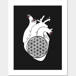 Heart with flower of life Posters and Art